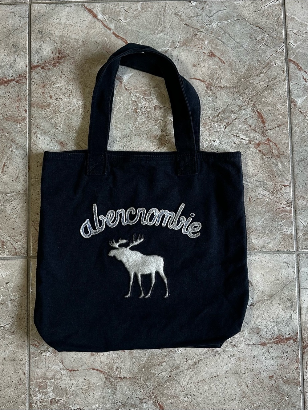 Abercrombie & Fitch Black Tote with White Embroidered Moose